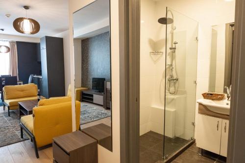 Koupelna v ubytování New Gudauri Atrium Apartment 202