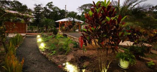 Un jardín fuera de Cálida suite en Liguiqui - Manta