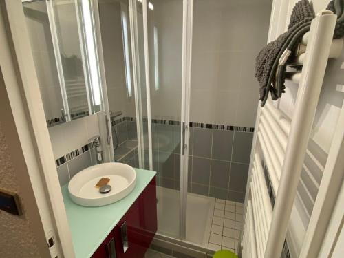Kúpeľňa v ubytovaní Bel appartement à Châtel, proche centre et remontées mécaniques, avec balcon et parking - FR-1-693-3