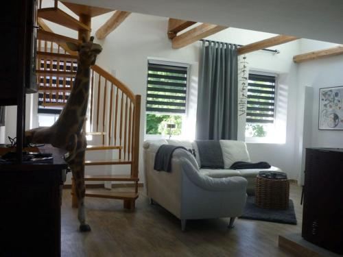 Χώρος καθιστικού στο Ferienhaus Laux