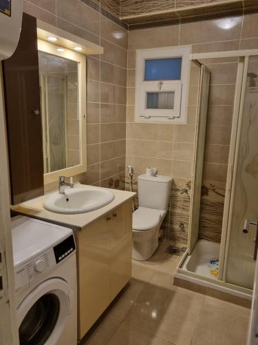 沙姆沙伊赫的住宿－Sharm el sheikh shahd，一间带水槽和洗衣机的浴室