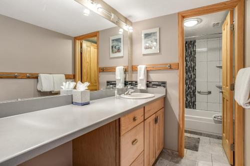 a bathroom with a sink and a bath tub at Ski and Racquet Club Condo in Breckenridge