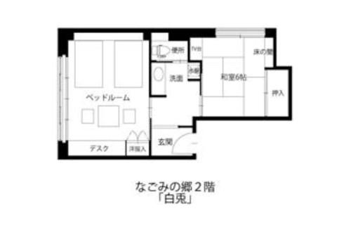 a floor plan of a house at Saginoyusou in Yasugi