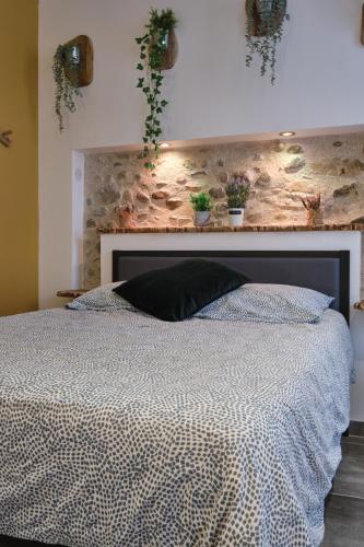 Postel nebo postele na pokoji v ubytování Place Carnot - studio tout équipé avec jacuzzi proche toutes commodités