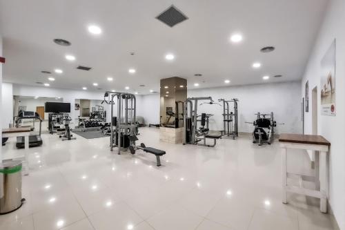 Fitness centrum a/nebo fitness zařízení v ubytování Epsilon Hotel Apartments