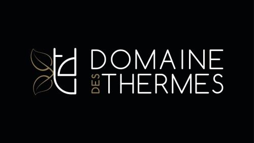 a black and white logo for aume of threes at Domaine des Thermes in Awans