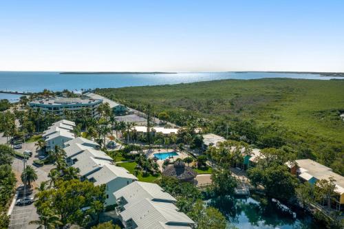 an aerial view of the resort with the ocean in the background at Ohana Keys in Key Largo