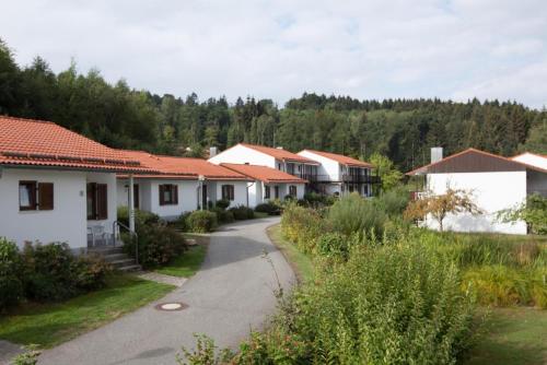 a row of houses on a street with trees at Ferienpark im schönen Falkenstein 7 in Falkenstein