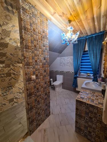 コニャクフにあるChata w Grapieのバスルーム(トイレ、洗面台付)