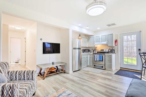 a living room with a couch and a table at New Paltz Apt - 11 Mi to Poughkeepsie! in New Paltz