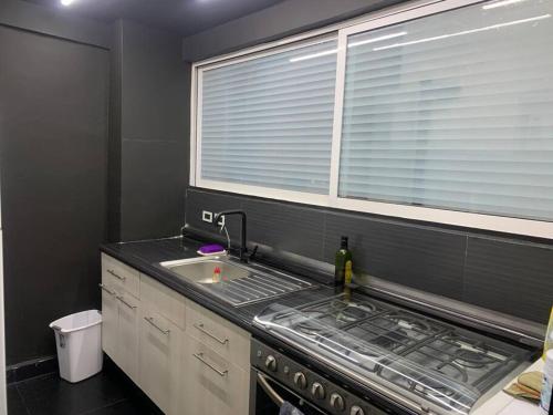 Dapur atau dapur kecil di Elegante PH minimalista en Parque México