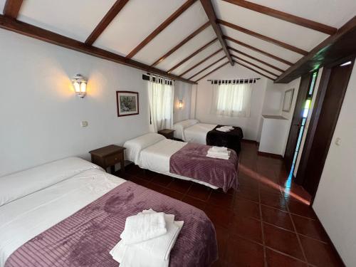 a hotel room with two beds in a room at Casa Jara in Jimera de Líbar