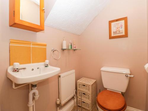 a bathroom with a toilet and a sink at 2 Bathsheba Terrace in Dorchester
