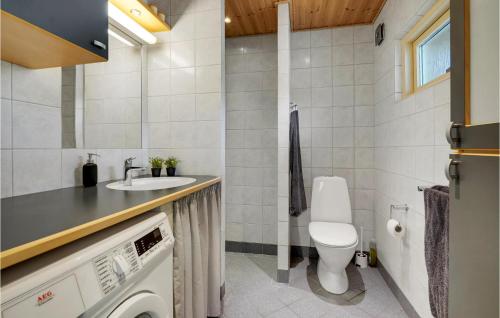 蓋瑟的住宿－Nice Home In Gedser With Wifi，一间带卫生间和水槽的浴室