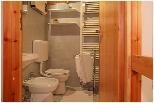 a bathroom with a toilet and a sink at [Casa Quadrifoglio] a 3 minuti dalle piste da sci in Gressoney-Saint-Jean