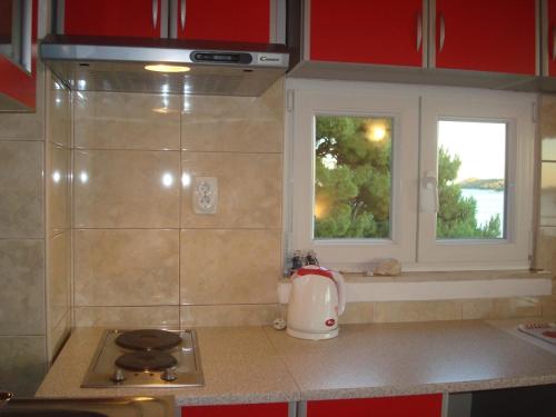 Kuchyň nebo kuchyňský kout v ubytování Studio apartment in Tribunj with sea view, balcony, air conditioning, WiFi 68-1