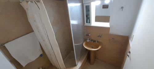 a bathroom with a shower and a toilet and a sink at Departamento Malvinas in Corrientes