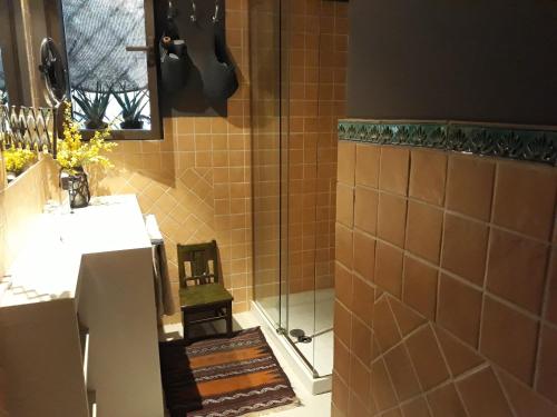 a bathroom with a shower and a sink at Acogedora casa en Majadahonda in Majadahonda