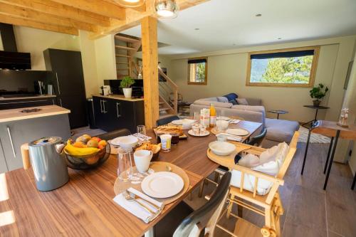 Dapur atau dapur kecil di Chalet Chebi