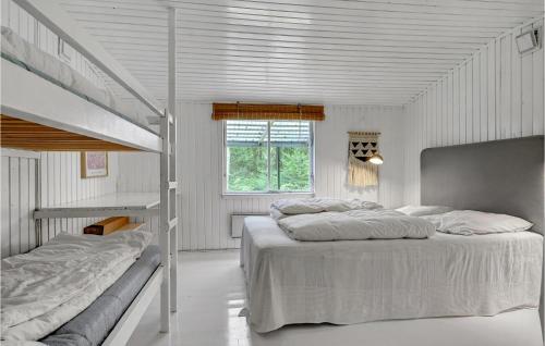 a bedroom with two bunk beds and a ladder at Pet Friendly Home In Kolind With Kitchen in Kolind