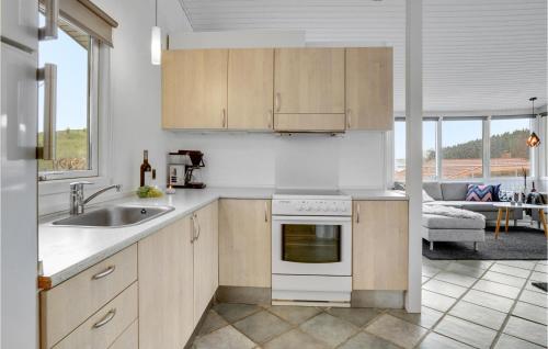 a kitchen with a sink and a stove top oven at 3 Bedroom Lovely Home In Kolding in Kolding