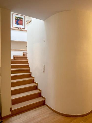 a hallway with stairs in a building at Villa Voulgari in Ioannina