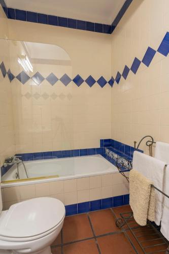 a bathroom with a toilet and a bath tub at D'Iberica Alojamento in Évora