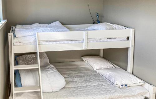 2 literas con almohadas en una habitación en Nice Home In Varberg With Wifi, en Varberg