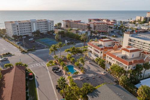 an aerial view of a city with the ocean at Walkable to Restaurants and Steps to the Beach! - Coconut Villa's Suite 10 in St. Pete Beach