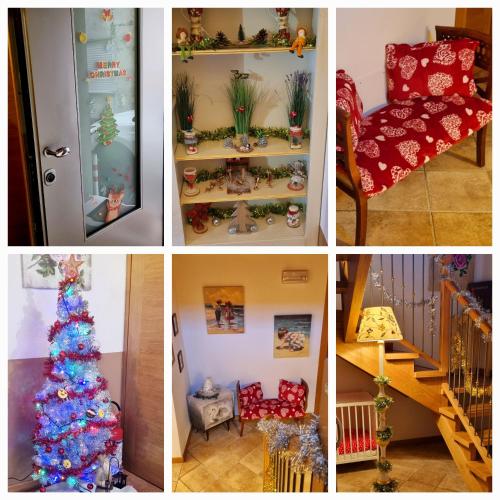 a collage of photos with a christmas tree in a room at Affittacamere Ai Fiori in Cittadella