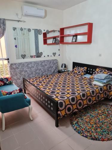 Ένα ή περισσότερα κρεβάτια σε δωμάτιο στο Superbe appartement 2 chambres avec balcon à MIXTA