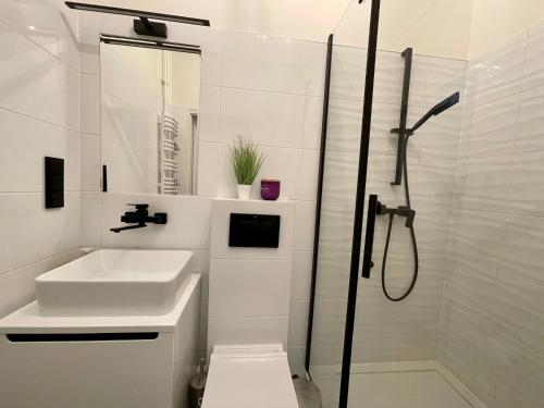 Kúpeľňa v ubytovaní Słoneczny Apartament Koszykowy!