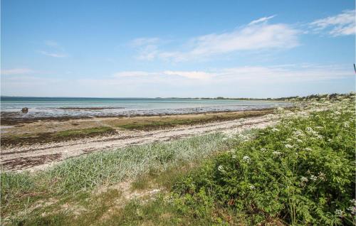 a sandy beach with the ocean in the background at Lovely Home In Samsø With Wifi in Onsbjerg