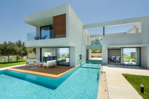 Avra & Ostria Villa, Pirgos-Villas,Heated pool , amazing sea view