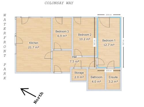 a floor plan of a gymnasium at Fabulous 3 Bedroom Flat in Edinburgh