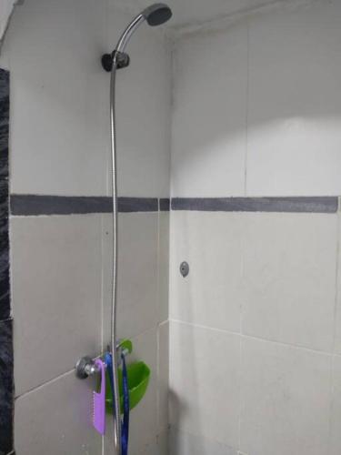 a shower with a shower head in a bathroom at Casa en Solymar, 2 dormitorios in Ciudad de la Costa