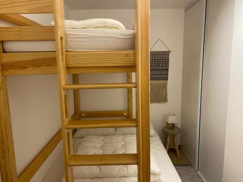une chambre avec deux lits superposés dans l'établissement Appartement montagne dans résidence, à Villard-de-Lans
