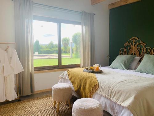 Ένα ή περισσότερα κρεβάτια σε δωμάτιο στο Cabaña Romántica