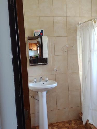 a bathroom with a sink and a mirror at FREEDOM Iris in Río Gallegos