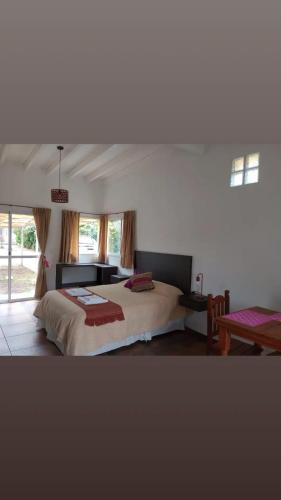a bedroom with a large bed in a room at El Chinchero Departamentos in Merlo