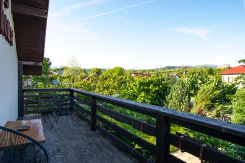 a view from the balcony of a house at Pension Andra's House in Horezu
