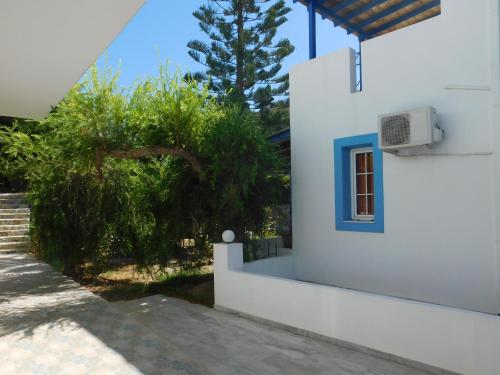 a white building with a window and some bushes at Anna Ageliki in Damnoni