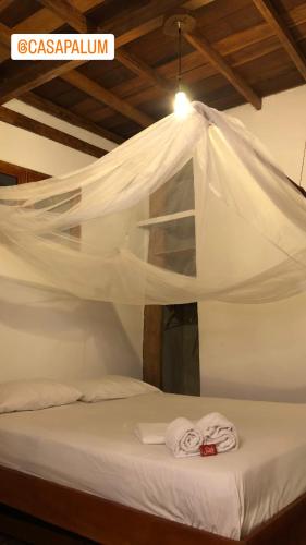 Casa PALUM Prívate Room Prívate bathroomにあるベッド