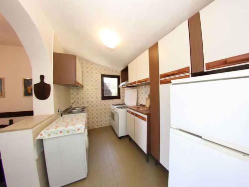 トッレ・デッレ・ステッレにあるHoliday home in Torre delle Stelle 30350の小さなキッチン(白い家電製品付)