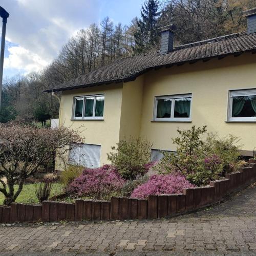 a house with a fence in front of it at Ferienwohnung Haseltal in Bad Orb