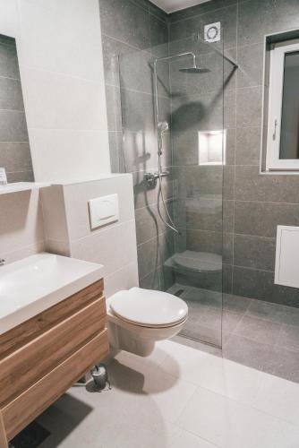 Ένα μπάνιο στο Podlipnik Apartments