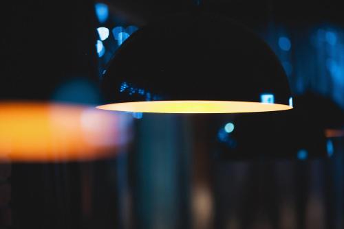 a close up of a light in a dark room at Magnum in Berehove