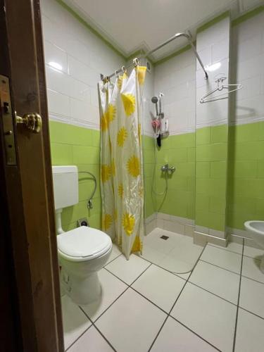 łazienka z toaletą i prysznicem w obiekcie Dar Khadija! w mieście Meknès