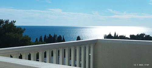 シュシャニにあるJoksimović apartmaniのバルコニーからの海の景色