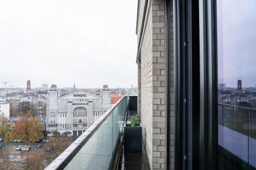 a view of a city from a window of a building at Numa Berlin Drift in Berlin